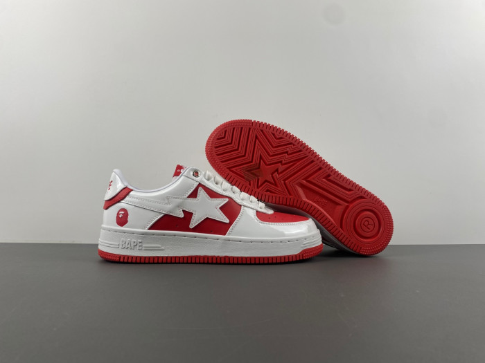 a bathing ape bape sta patent leather white grey