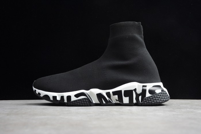 balen speed graffiti trainers black white 605972 w05ge 1015