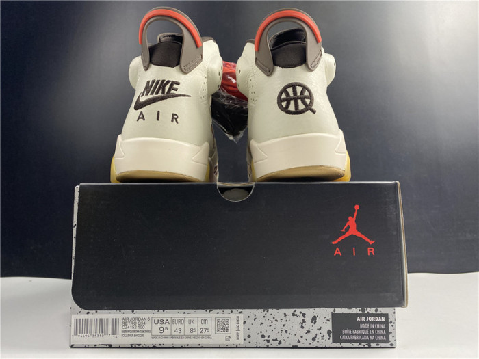 air jordan 6 retro quai54 sail brown (2020) cz4152-100