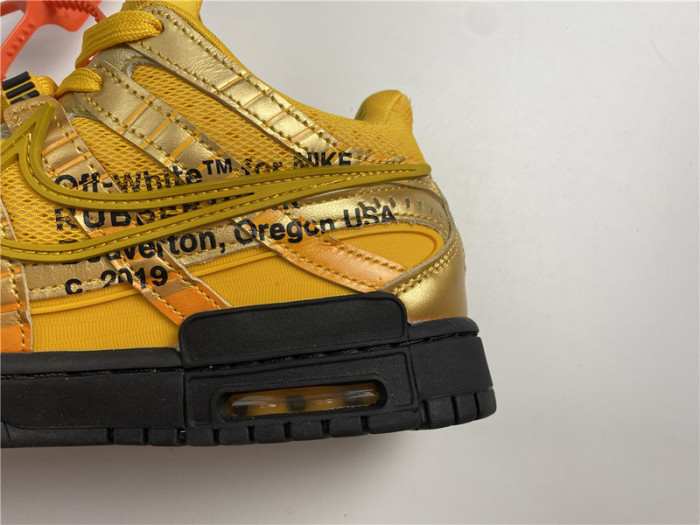 fw x nike air rubber dunk “university gold” cu6015-700