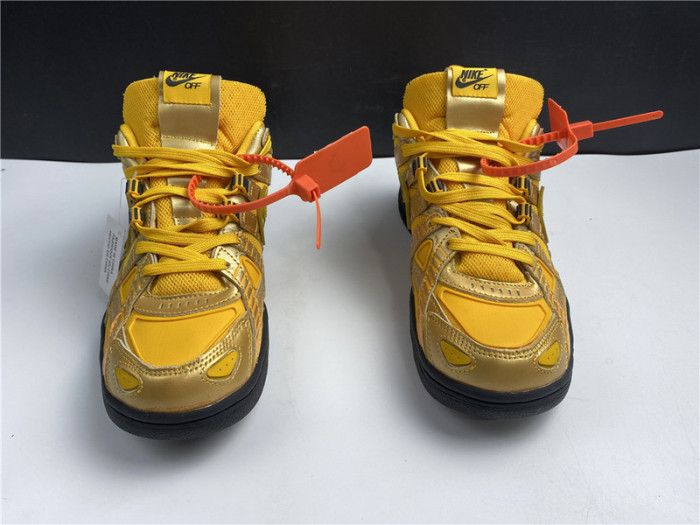 fw x nike air rubber dunk “university gold” cu6015-700