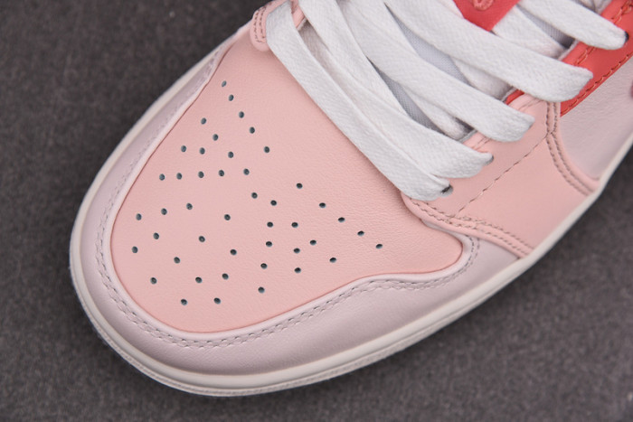 air jordan 1 low white pink grey shoes dm5443-666