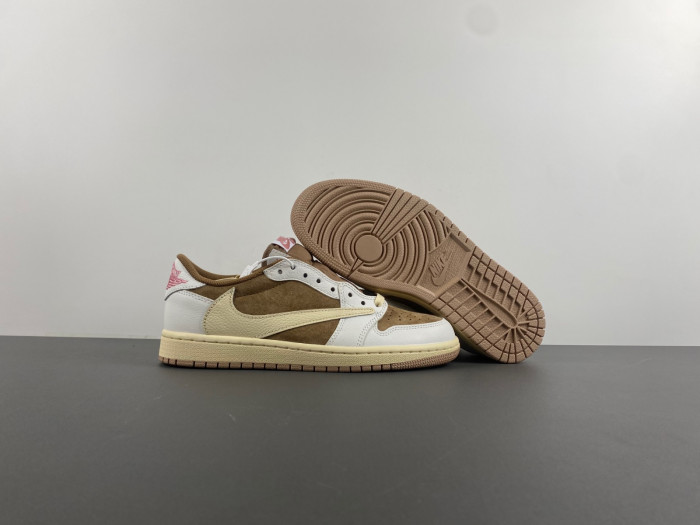 travis scott x air jordan 1 low og sail shy pink dm7866-106