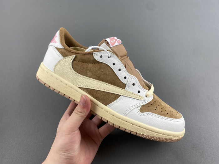 travis scott x air jordan 1 low og sail shy pink dm7866-106
