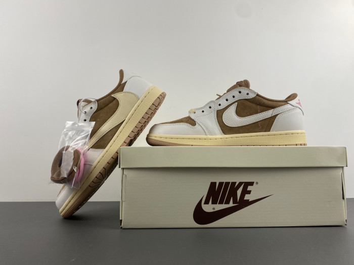 travis scott x air jordan 1 low og sail shy pink dm7866-106
