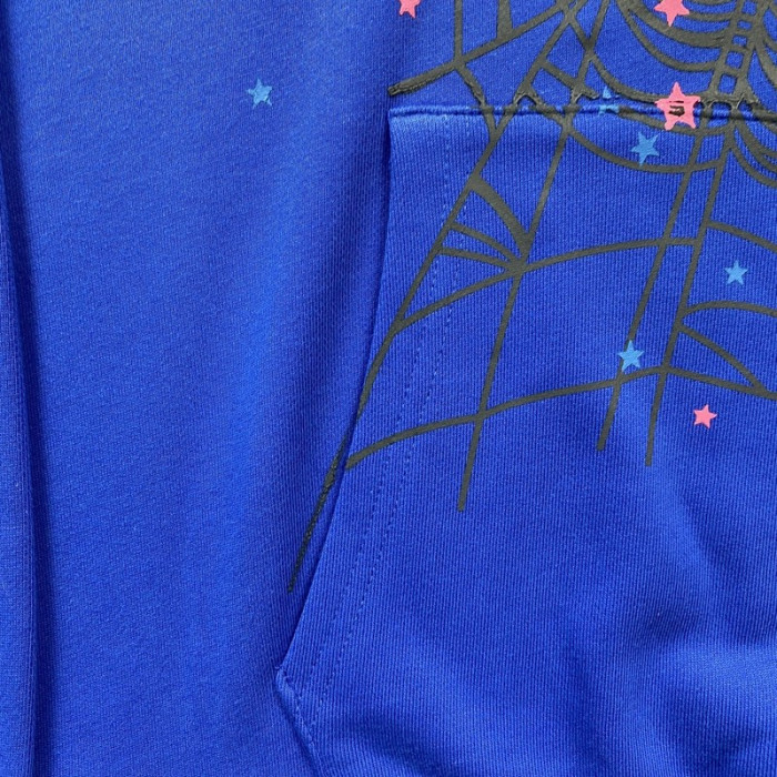 sp5der tc hoodie blue