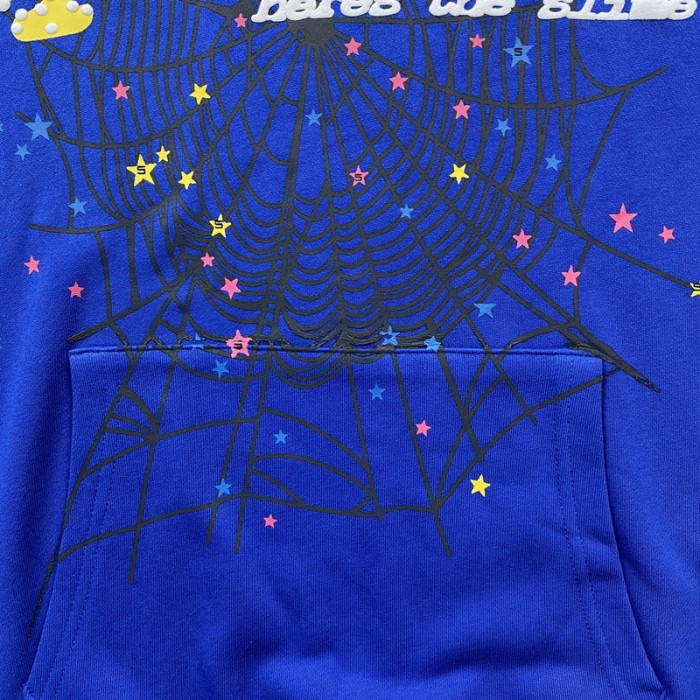 sp5der tc hoodie blue