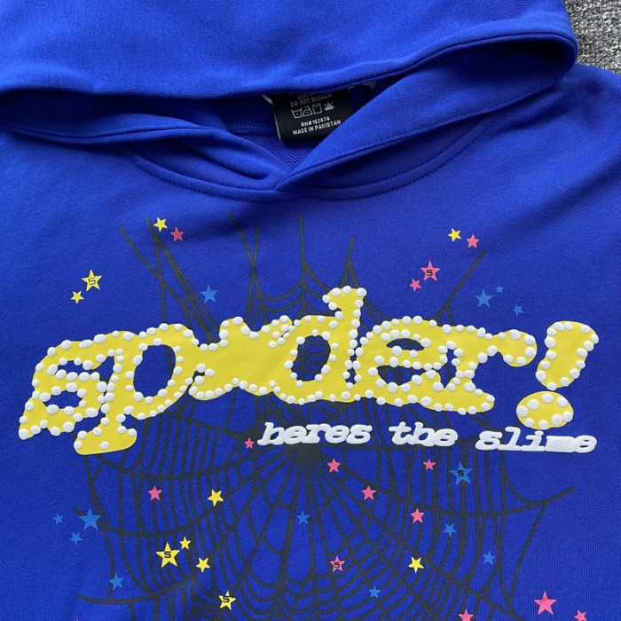 sp5der tc hoodie blue
