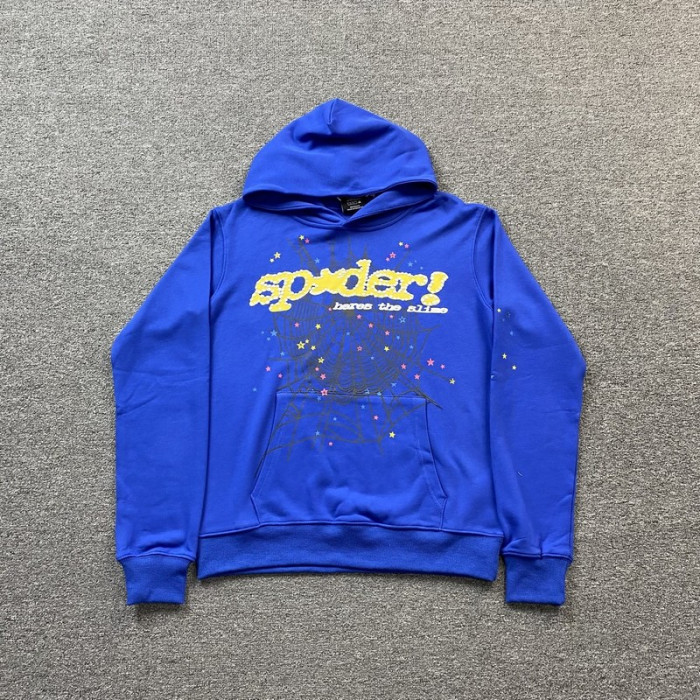 sp5der tc hoodie blue
