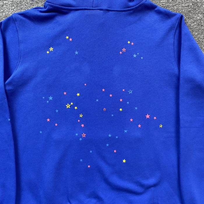 sp5der tc hoodie blue