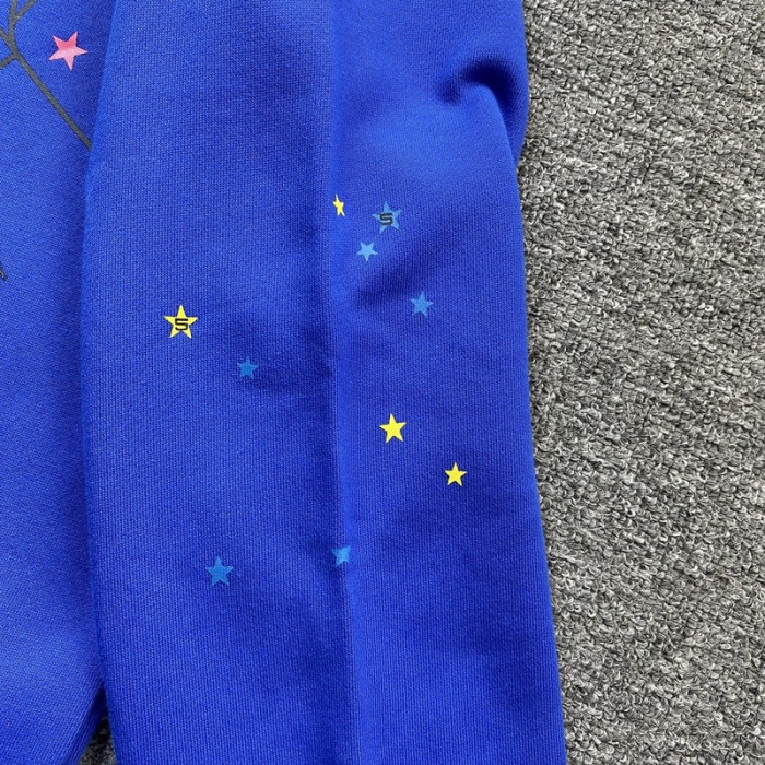 sp5der tc hoodie blue