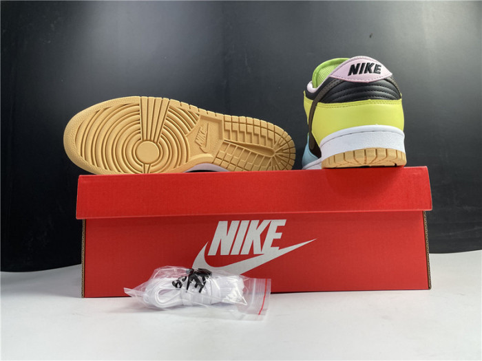nike dunk low le oil green multi camo dh0957-001