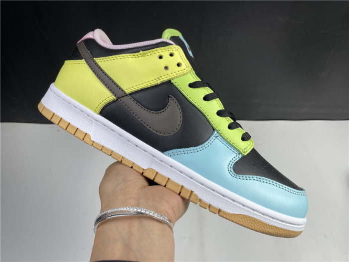 nike dunk low le oil green multi camo dh0957-001